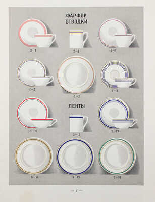 [Каталог фарфоровых и фаянсовых изделий]. Иллюстрации к перечню разделок, предусмотренных прейскурантом № 94-Р 1960 г. 